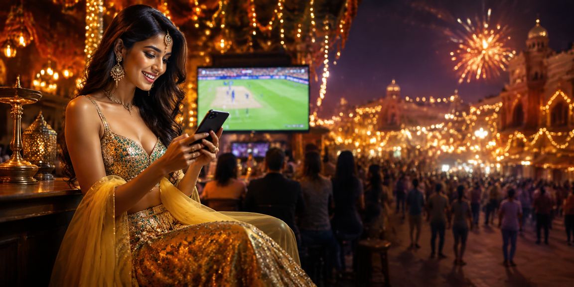 Indian cricket betting festival with excited fans
